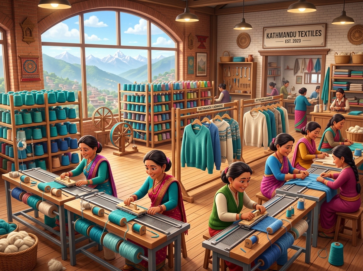 Nepali Cashmere Flat Knitting Process